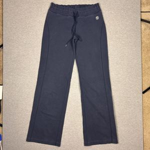 Lululemon Athletica Cotton Drawstring Sweatpants Wide Leg White Embroidered Logo